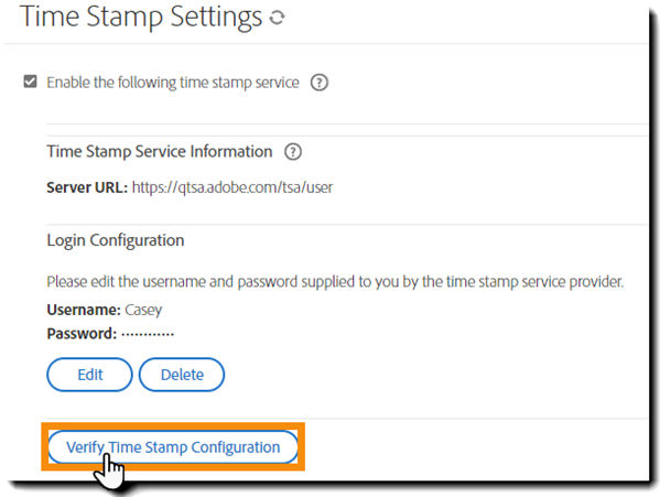 Adobe Acrobat Sign Custom Time Stamp Providers